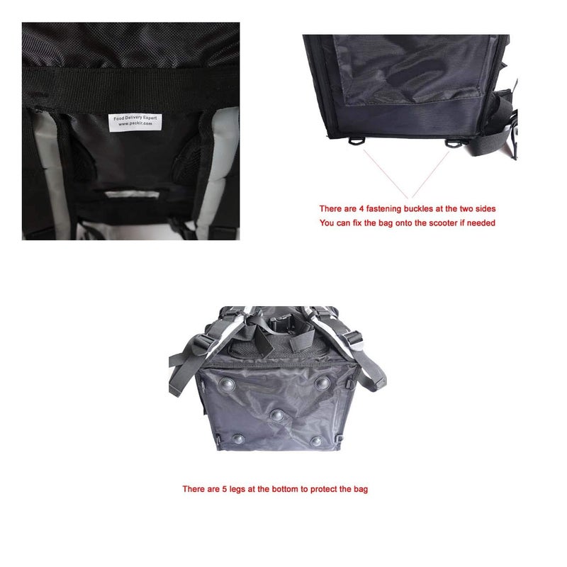 Packir PK-66V: Insulated Food Delivery Backpack,16" L x 12" W x 18" H, Top Loading,Take Out Bag, Thermal Delivery Bag, Pizza Delivery Backpack, Matte Waterproof, Middle - Image 4